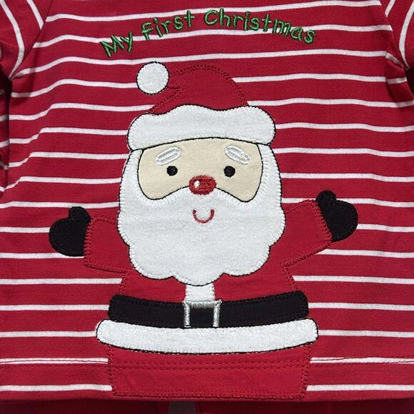 NEW Little Me Boys 3 Months "My First Christmas" Santa Joggers 3 Pc Set With Hat - Picture 5 of 15
